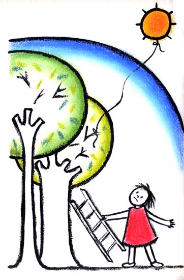 96-niña subiendo al arbol a tomar el sol